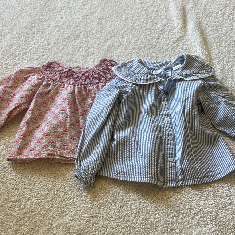 Zara Kids Floral Pink and Striped Blue Blouses